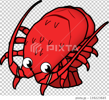 可愛的海洋生物插圖:龍蝦,向量格式,白色背景上的單一圖案。 可愛的海洋生物插圖:龍蝦,向量格式,白色背景上的單一圖案。 139223685