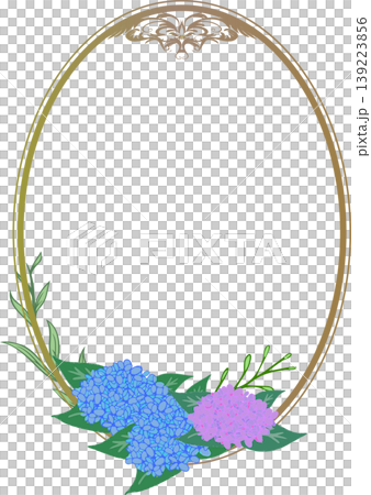 繡球花復古畫框/邊框插圖素材 繡球花復古畫框/邊框插圖素材 139223856