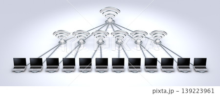 Wi-Fiアイコンとノートパソコンのネットワーク 139223961