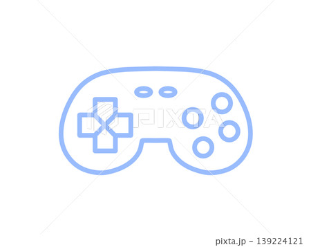 ゲームコントローラー　シンプル　ブルー 139224121