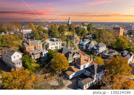 Panoramic cityscape with old historical architecture in Macon, Georgia. Southern American architecture. Panoramic cityscape with old historical architecture in Macon, Georgia. Southern American architecture. 139224190