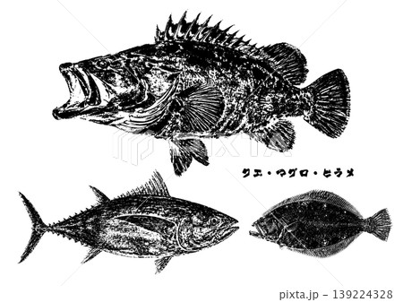 魚拓風素材 139224328