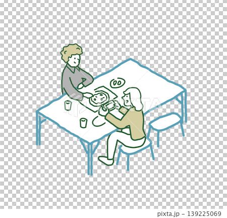 People eating at outdoor tables People eating at outdoor tables 139225069