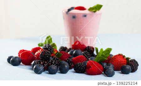 Raspberry smoothie with fresh berries Raspberry smoothie with fresh berries 139225214