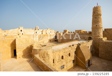 Ribat fortress Monastir in Tunisia ancient city and popular tourist destination on Mediterranean Sea 139225285