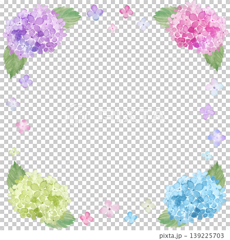 水彩繡球花畫框 水彩繡球花畫框 139225703