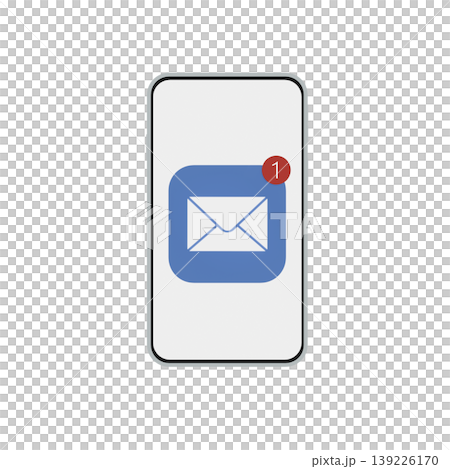 未読メール通知付きスマートフォン バッジ表示のメールアイコン 未読メール通知付きスマートフォン バッジ表示のメールアイコン 139226170