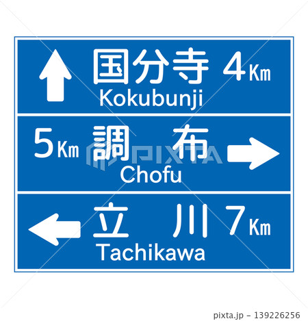 案内標識　方面、方向及び距離 139226256