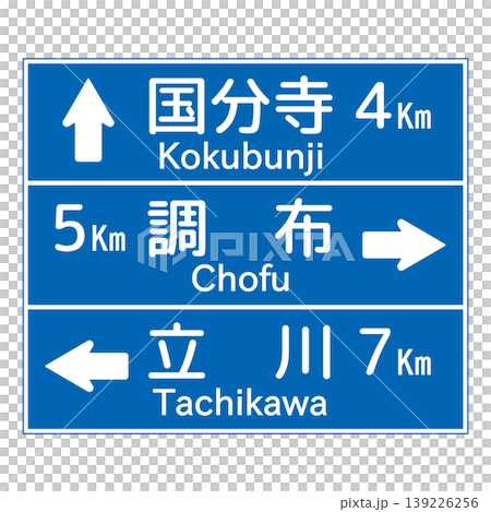 案内標識　方面、方向及び距離 139226256