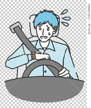 時計を見て遅刻を気にする運転中の男性 時計を見て遅刻を気にする運転中の男性 139226662