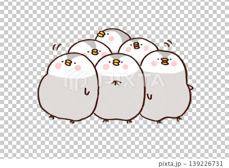 An illustration of penguin chicks huddling together to keep each other warm in the cold. An illustration of penguin chicks huddling together to keep each other warm in the cold. 139226731