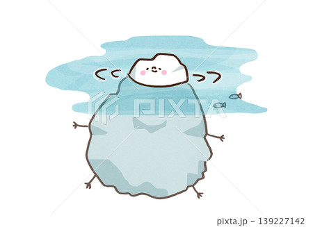 見えないリスクや潜在能力・海面下に巨大な体を隠した氷山の一角のメタファーイラスト 139227142