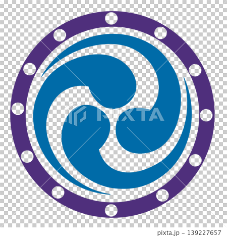 Pattern: Long-tailed left-facing triple tomoe Pattern: Long-tailed left-facing triple tomoe 139227657