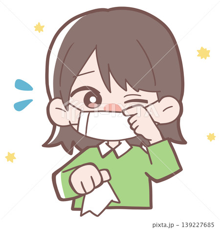 花粉症で目が痒い女性 花粉症で目が痒い女性 139227685