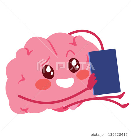 Relaxed Brain with Smartphone Procrastination Concept Relaxed Brain with Smartphone Procrastination Concept 139228415