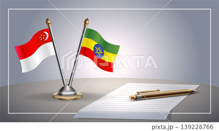 Small national flag of Singapore and Ethiopia flag Relation, Template Vector Illustration Small national flag of Singapore and Ethiopia flag Relation, Template Vector Illustration 139228766