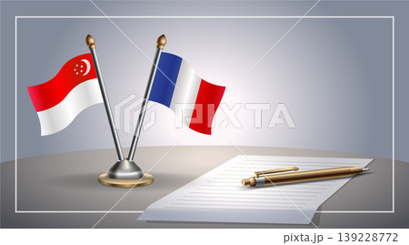Small national flag of Singapore and France flag Relation, Template Vector Illustration Small national flag of Singapore and France flag Relation, Template Vector Illustration 139228772