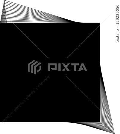 Square frame with flowing line blending for badges, logo, tag 139229050