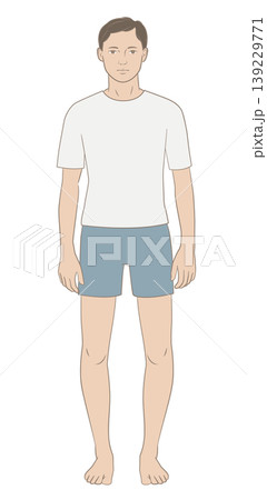 立っているO脚の男性のイラスト 139229771
