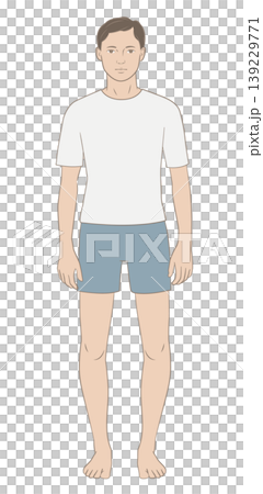 立っているO脚の男性のイラスト 139229771