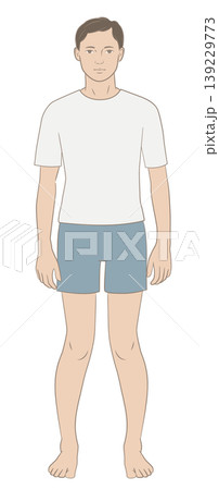 立っているX脚の男性のイラスト 139229773
