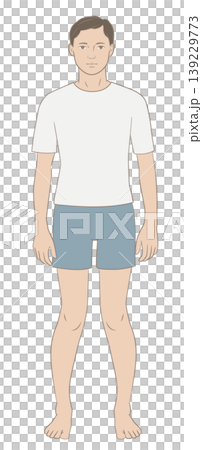 立っているX脚の男性のイラスト 139229773