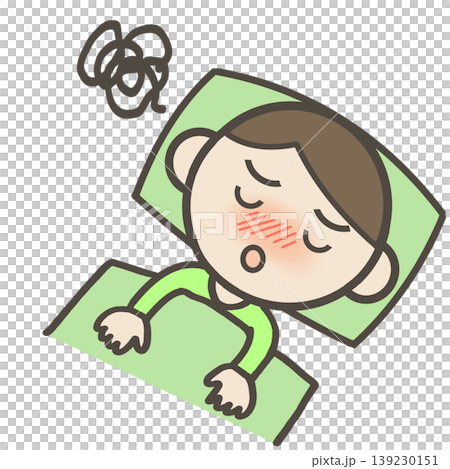 A boy who is sick and confined to bed 139230151