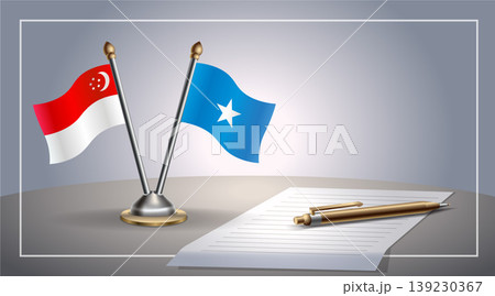 Small national flag of Singapore and Somalia flag Relation, Template Vector Illustration Small national flag of Singapore and Somalia flag Relation, Template Vector Illustration 139230367