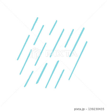 土砂降りの雨の絵本ぽいイラスト 139230435