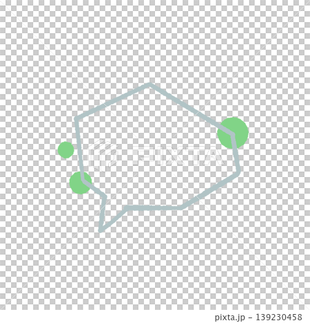 A speech bubble with a rough, angled green decoration. A speech bubble with a rough, angled green decoration. 139230458