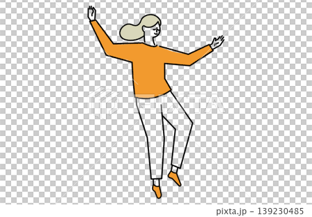 機嫌よく踊る女性 139230485