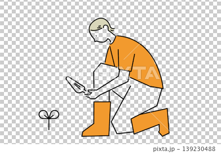 A woman planting seedlings A woman planting seedlings 139230488