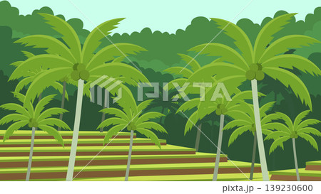 Palm Plains Bali Rice Flat Design Illustration Palm Plains Bali Rice Flat Design Illustration 139230600