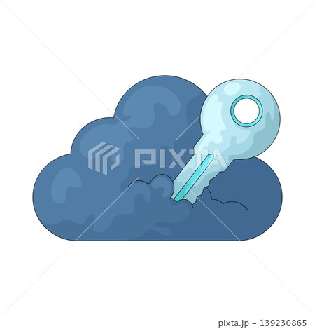 Illustration of cloud key Illustration of cloud key 139230865