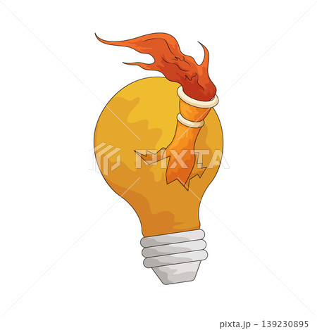 Illustration of Lightbulb with torch Illustration of Lightbulb with torch 139230895