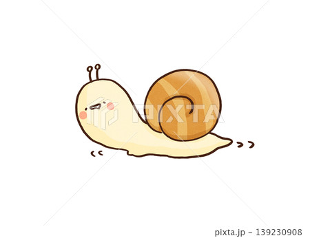 自分のペースでゆっくりと前へ進むカタツムリのイラスト(マイペースと地道な努力のメタファー) 自分のペースでゆっくりと前へ進むカタツムリのイラスト(マイペースと地道な努力のメタファー) 139230908