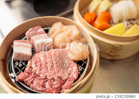 せいろ蒸し料理 蒸籠和食 steamed food photo せいろ蒸し料理 蒸籠和食 steamed food photo 139230960