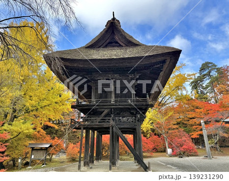 紅葉に包まれた霊松寺 139231290