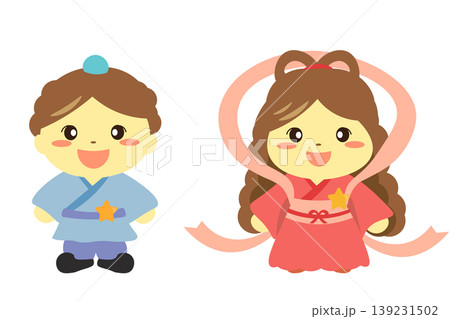 かわいい織姫と彦星のイラスト 139231502