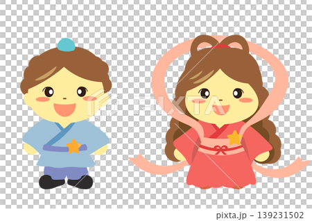かわいい織姫と彦星のイラスト 139231502