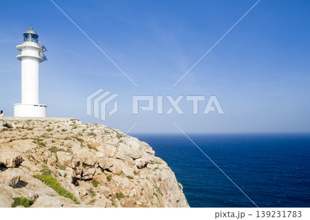 Barbaria Formentera cape blue Mediterranean sea Barbaria Formentera cape blue Mediterranean sea 139231783