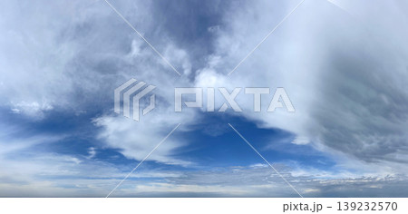 Skyline horizon. Blue sky with white clouds, nature background 139232570