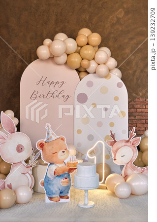 First Birthday Neutral Party Setup First Birthday Neutral Party Setup 139232709