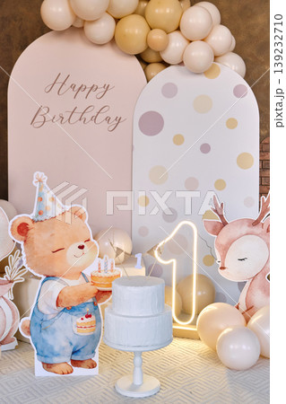 First Birthday Neutral Party Setup First Birthday Neutral Party Setup 139232710