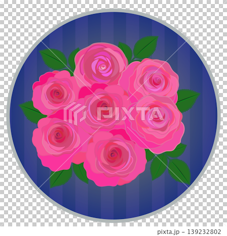 Illustration of a dark pink rose with a circular background Illustration of a dark pink rose with a circular background 139232802