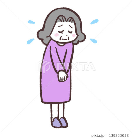 謝罪するシニア女性のイラスト 謝罪するシニア女性のイラスト 139233038