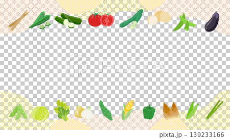 Frame illustrations of various vegetables Frame illustrations of various vegetables 139233166