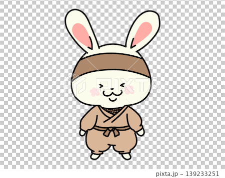 可愛的忍者兔插圖 可愛的忍者兔插圖 139233251