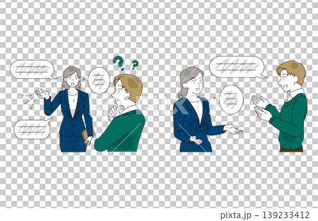 異文化間のビジネスコミュニケーション比較イラスト 異文化間のビジネスコミュニケーション比較イラスト 139233412