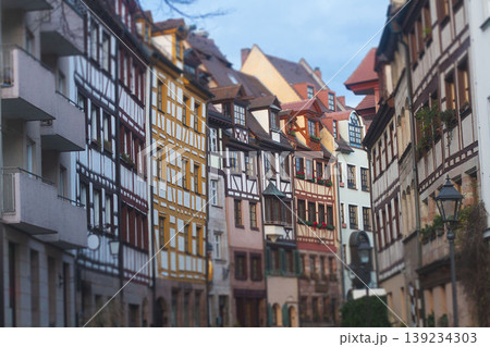 Traditional timber-framed houses on Weissgerbergasse in Nuremberg Traditional timber-framed houses on Weissgerbergasse in Nuremberg 139234303